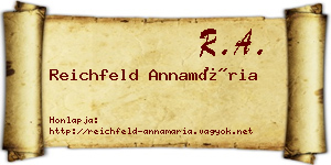 Reichfeld Annamária névjegykártya